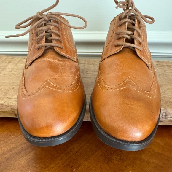 COLE HAAN Copley Tan Wingtip Derby Lace Up Dress Shoes Sz 9 M - Picture 6 of 13